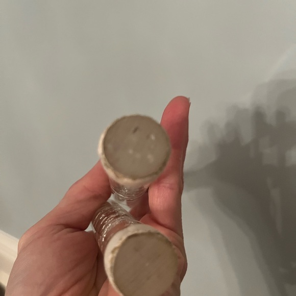 Vintage MCM Lucite Silver Flakes Candle pair - Picture 4 of 6